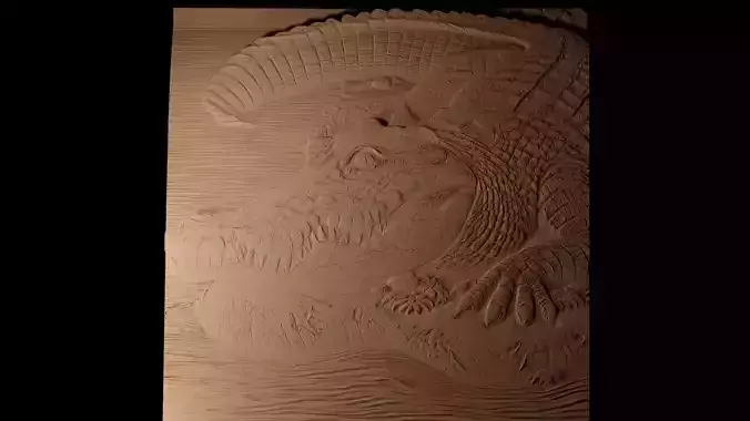 Crocodile CNC 3d Print High Relief Sand Casting 3D print model