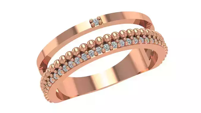 Wire High Jewelry Cocktail Ring 3dm stl renders details 