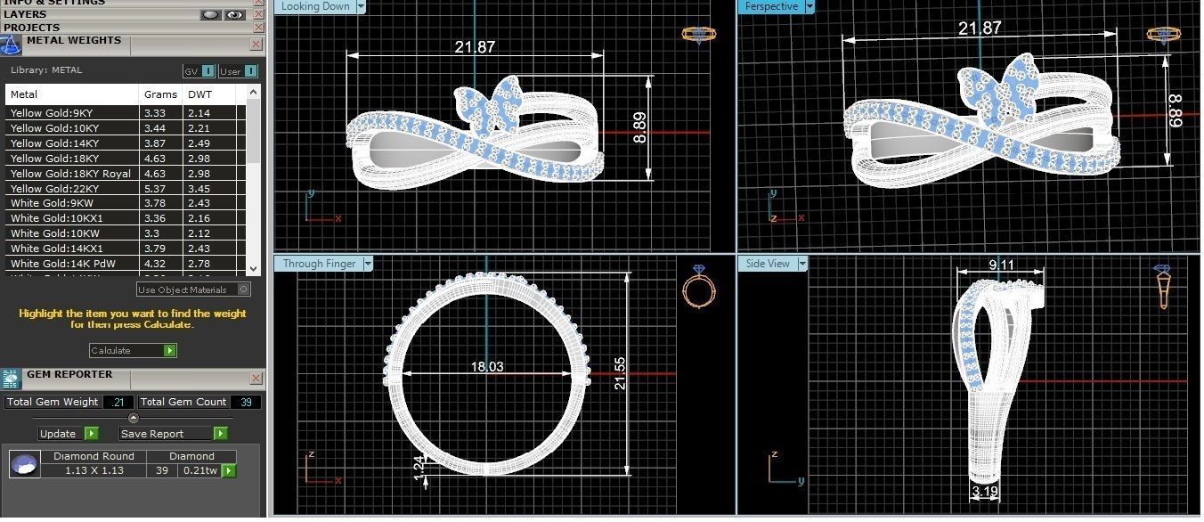 Butterfly Wire High Jewelry Cocktail Ring 3dm stl renders 3D print model_3