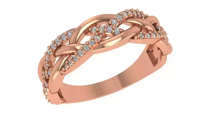 Woven Wire High Jewelry Cocktail Ring 3dm stl renders details 