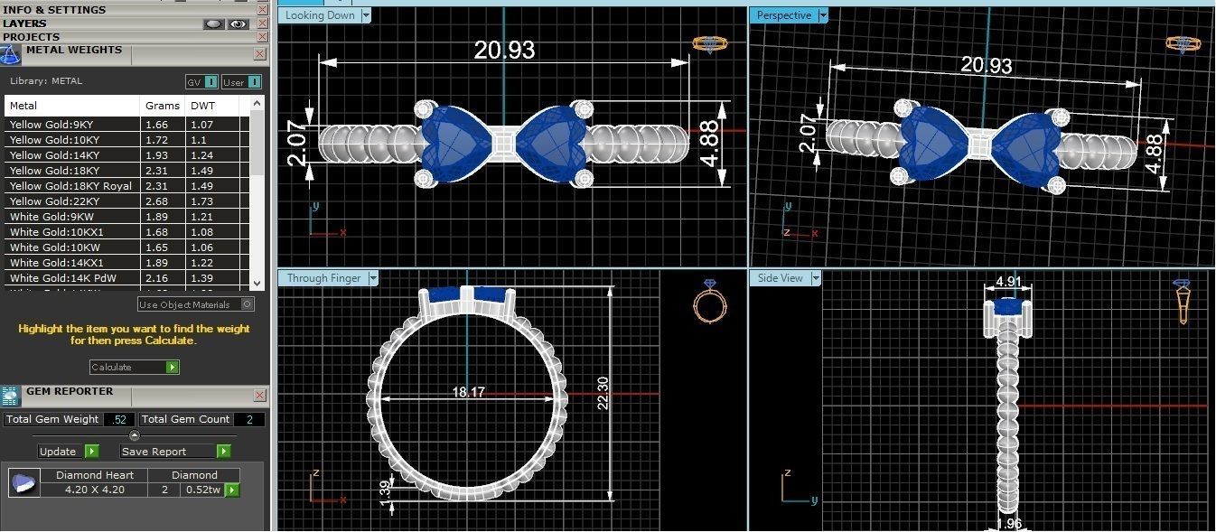 Ruby Sapphire Gemstone Bow Tie Ring 3dm stl renders details  3D print model_3