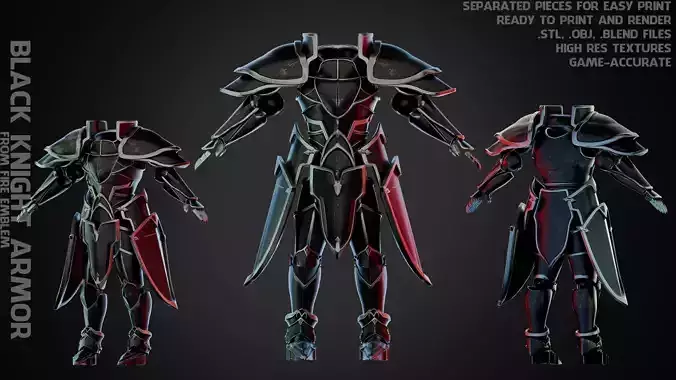 Fire Emblem Black Knight Armor for Cosplay 3D print model