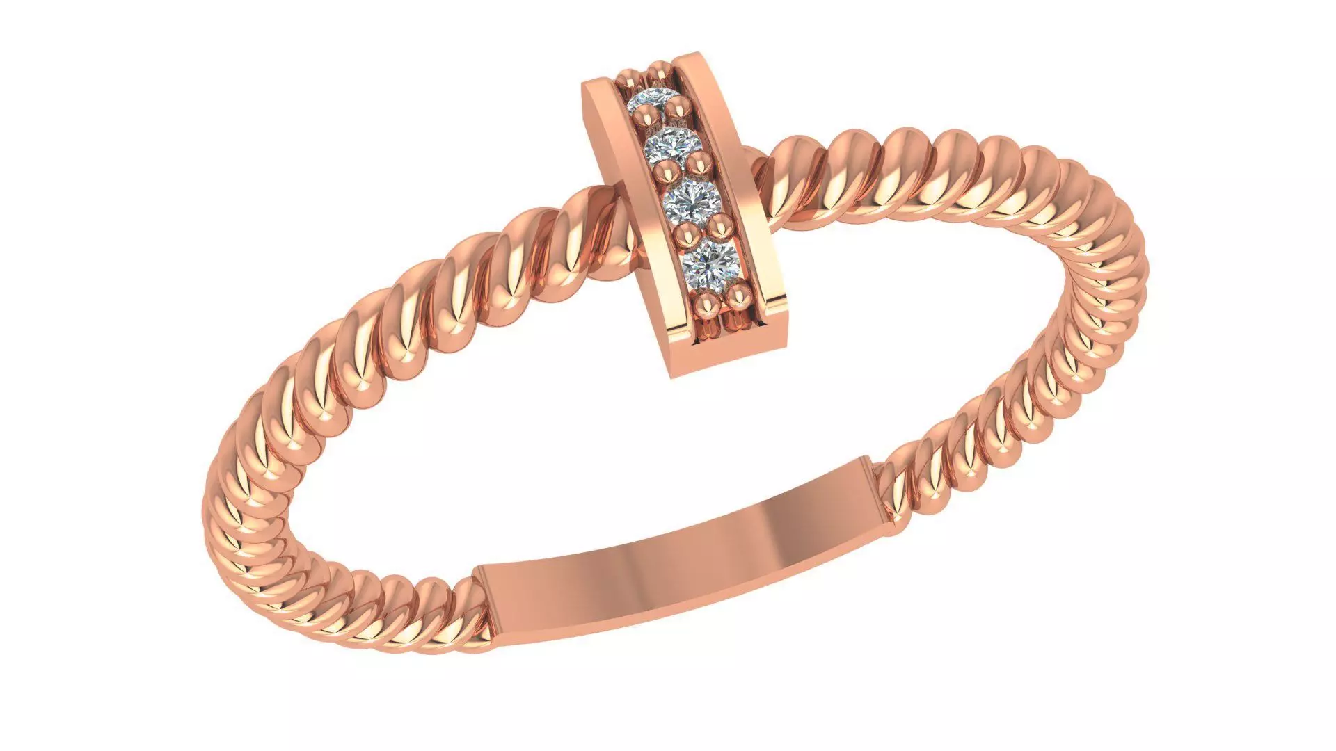 Twisted Wire Light wt minimalist Ring 3dm stl renders 3D print model_0