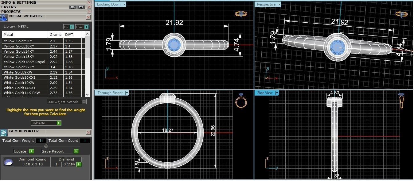 Solitaire Light wt minimalist Ring 3dm stl renders 3D print model_3