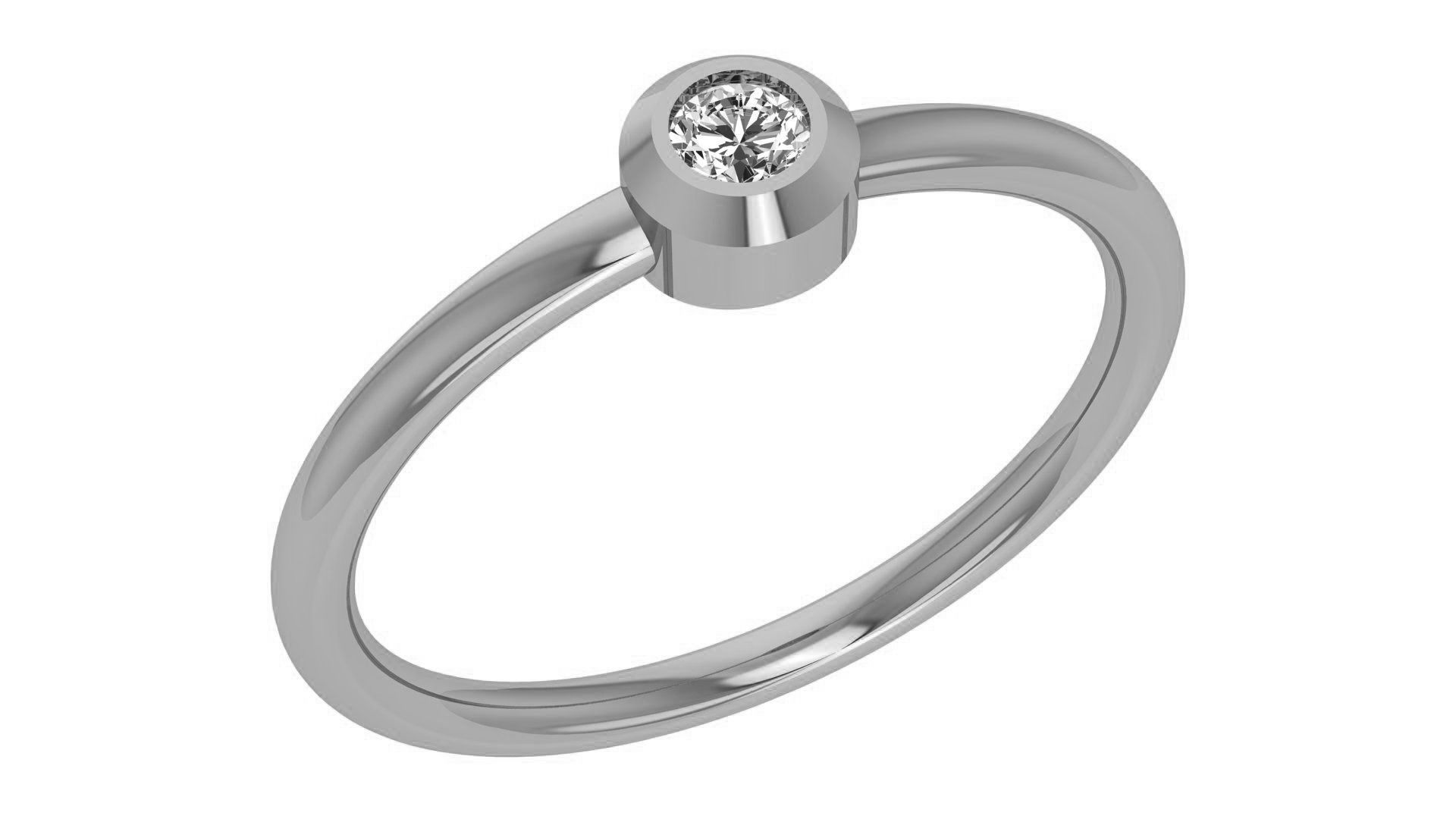 Solitaire Light wt minimalist Ring 3dm stl renders 3D print model_2