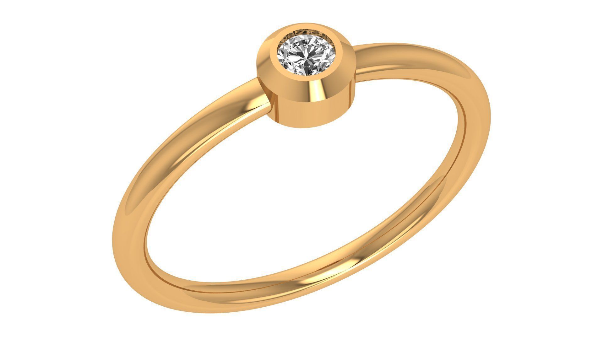 Solitaire Light wt minimalist Ring 3dm stl renders 3D print model_1