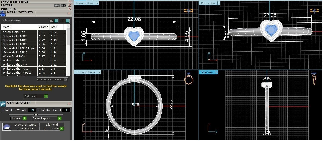 Heart Ruby Light wt minimalist Ring 3dm stl renders 3D print model_3