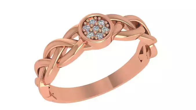 Woven Wire Mesh High Jewelry Cocktail Ring 3dm stl renders 