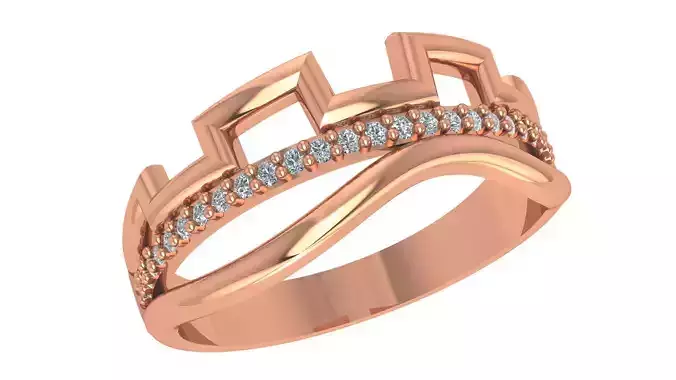 Wire High Jewelry Cocktail Ring 3dm stl renders details  3D print model