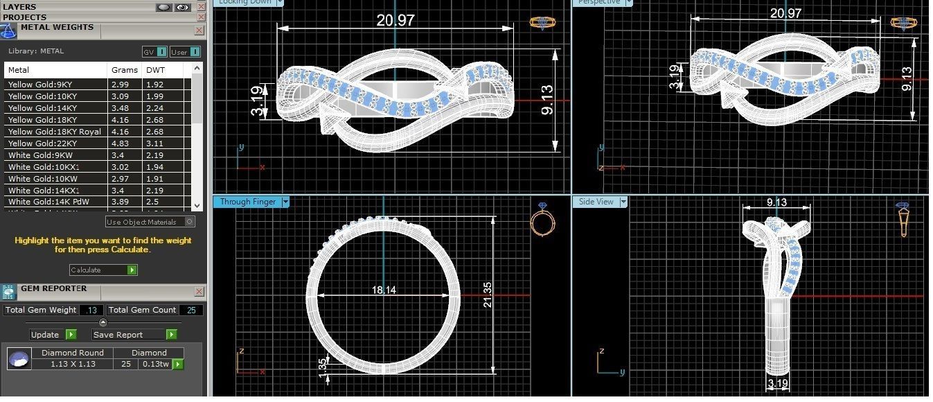 Arrow Wire Light wt minimalist Ring 3dm stl renders 3D print model_3