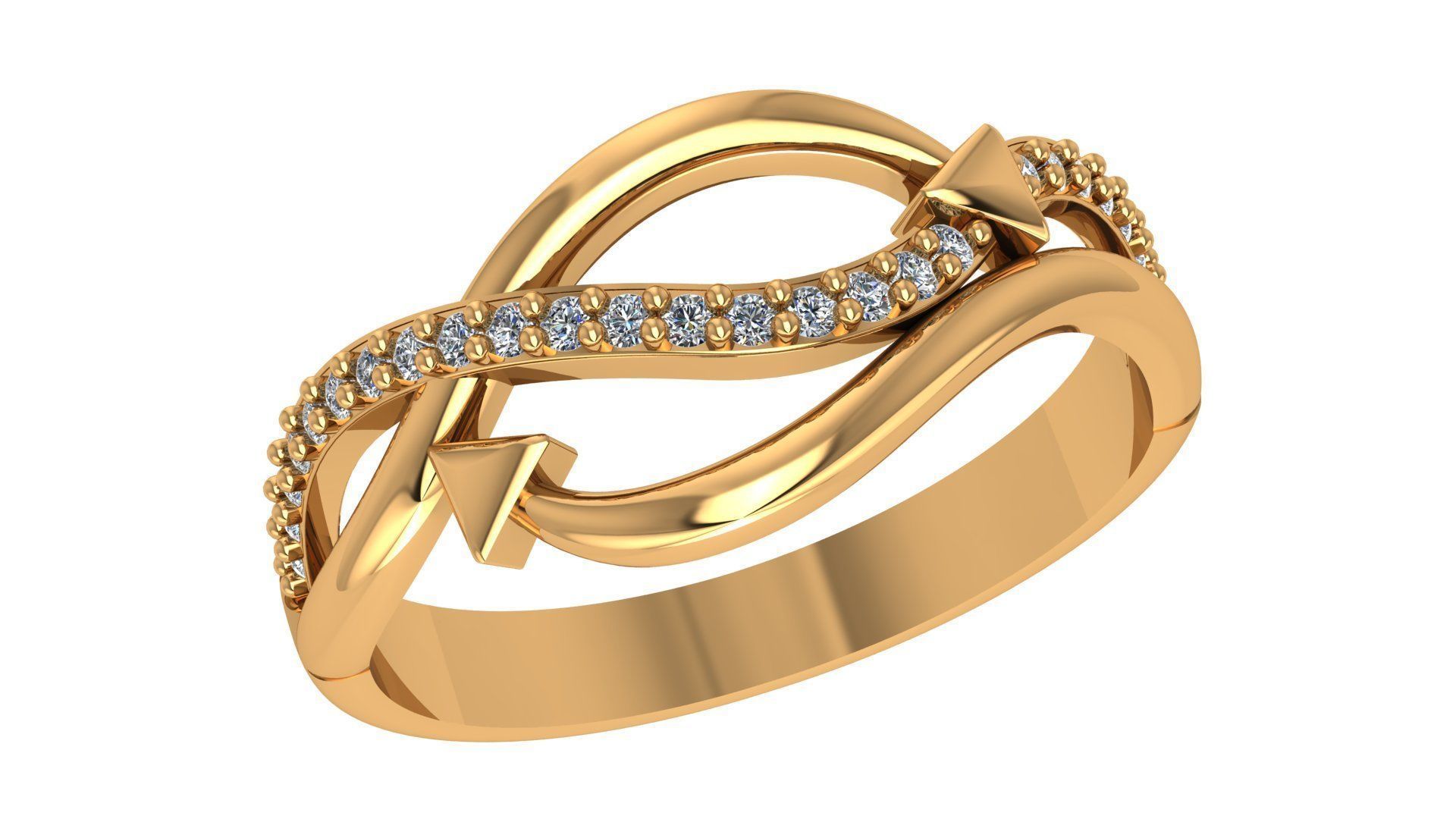 Arrow Wire Light wt minimalist Ring 3dm stl renders 3D print model_1