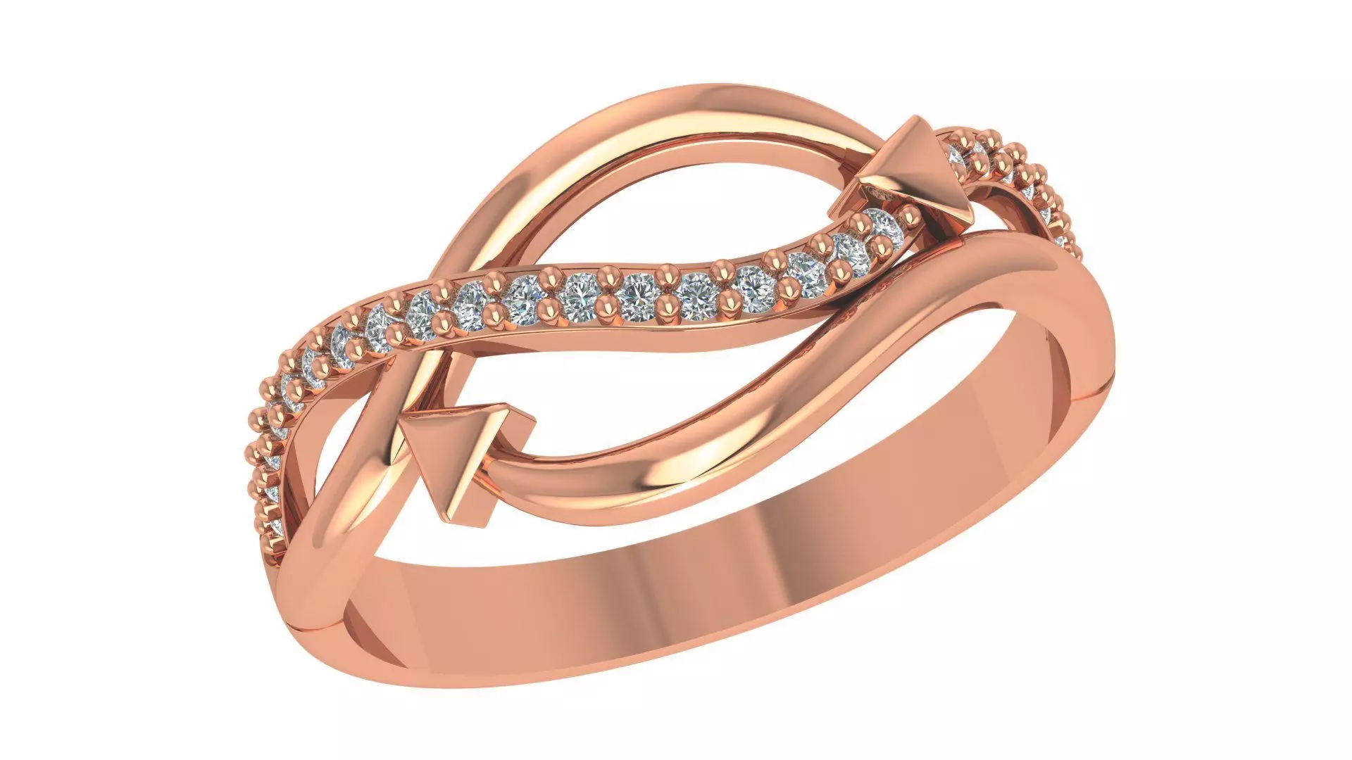 Arrow Wire Light wt minimalist Ring 3dm stl renders 3D print model_0