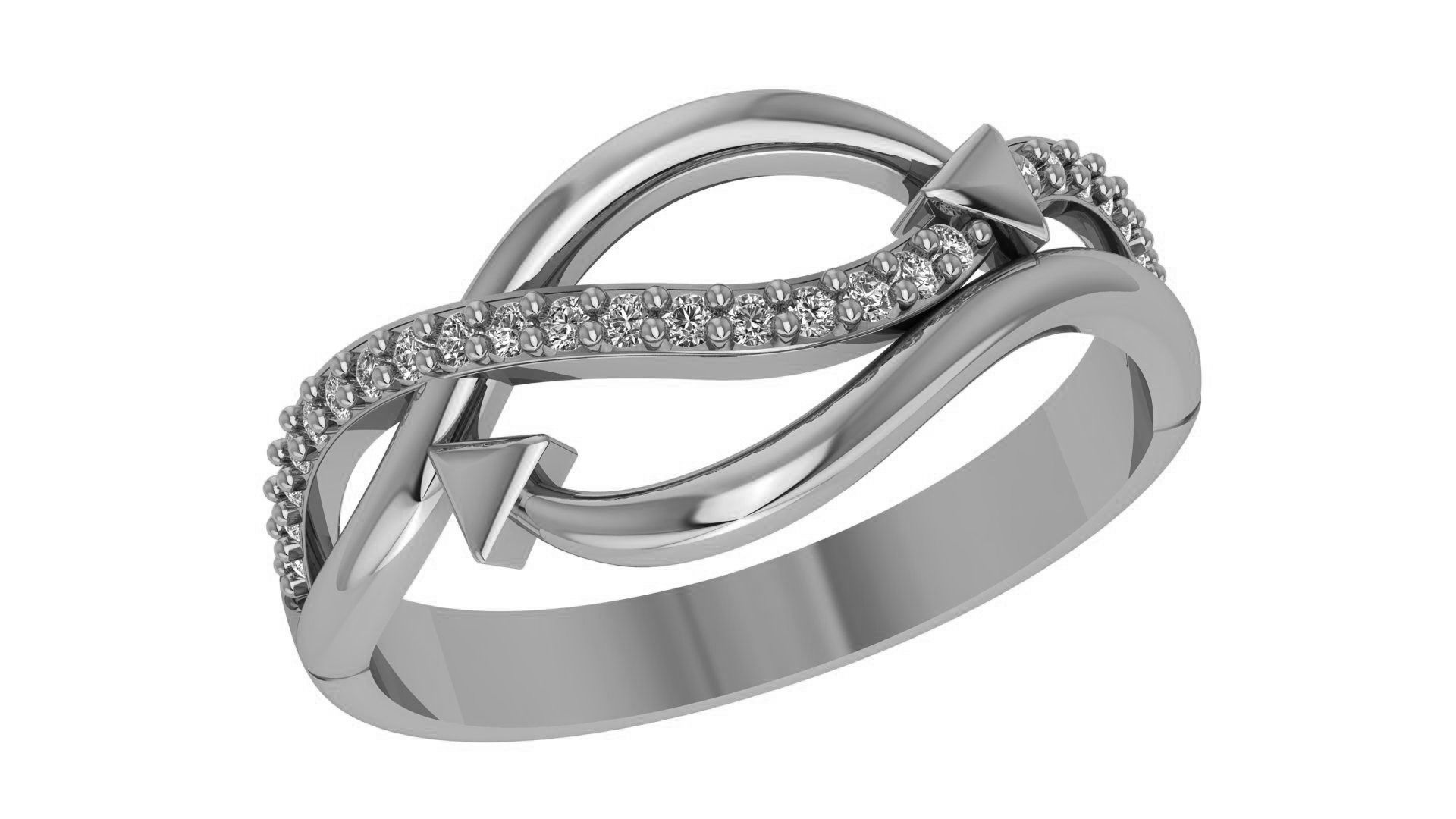 Arrow Wire Light wt minimalist Ring 3dm stl renders 3D print model_2