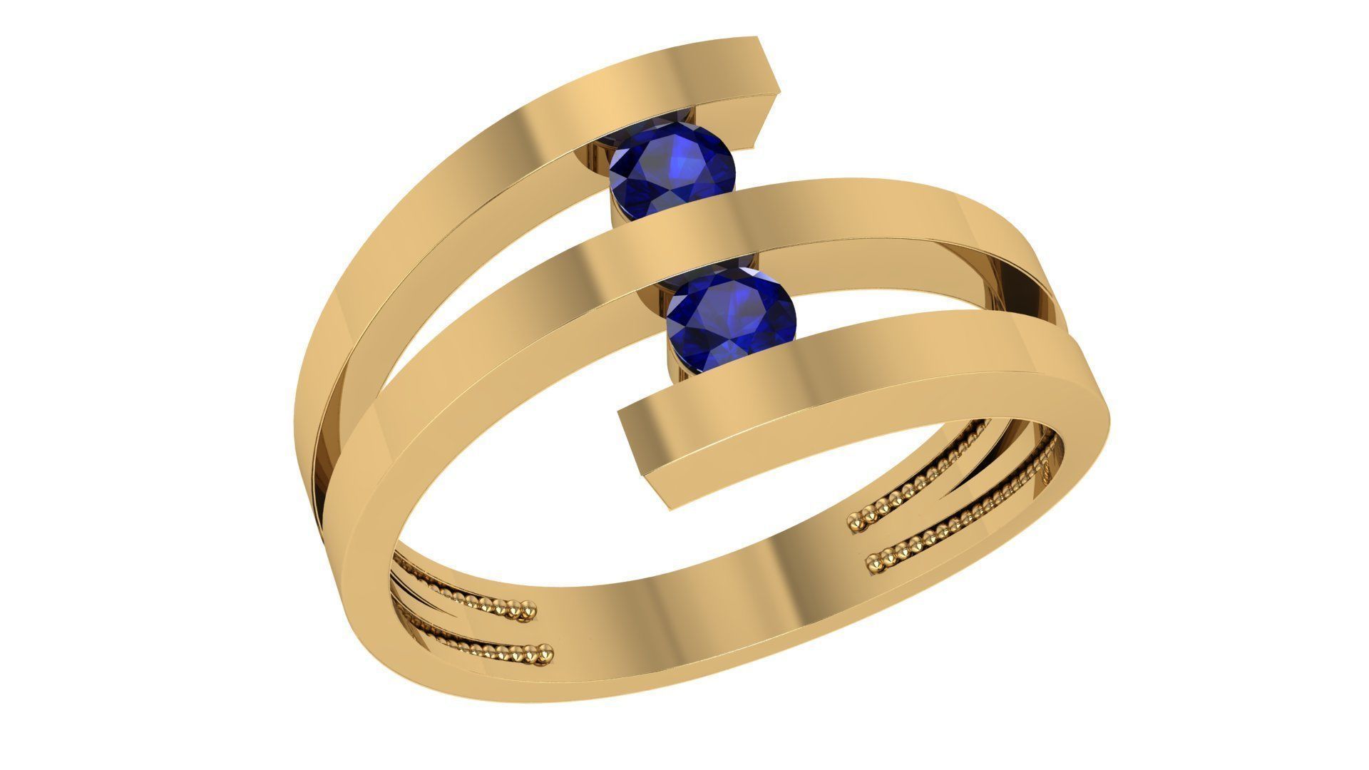 Sapphire Wire Ring renders 3dm stl details 3D print model_1