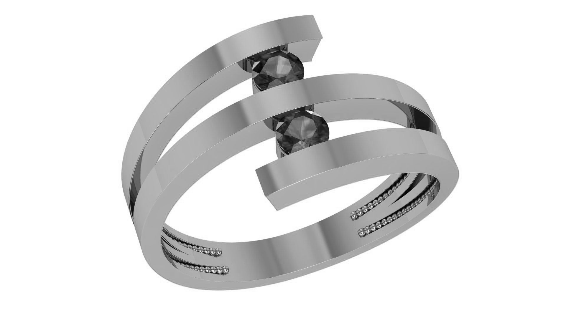 Sapphire Wire Ring renders 3dm stl details 3D print model_2