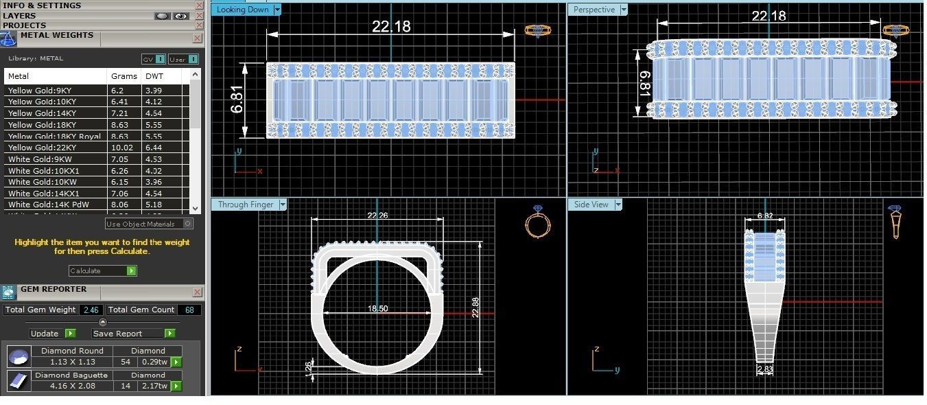 Baguette Solitaire Band High Jewelry Cocktail Ring 3dm stl  3D print model_3