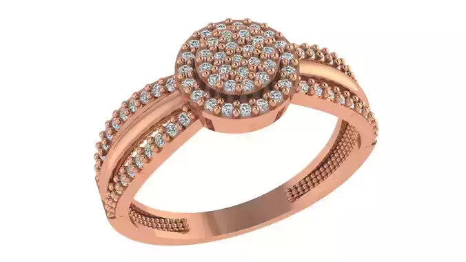 Diamond Head High Jewelry Cocktail Ring 3dm stl renders details 