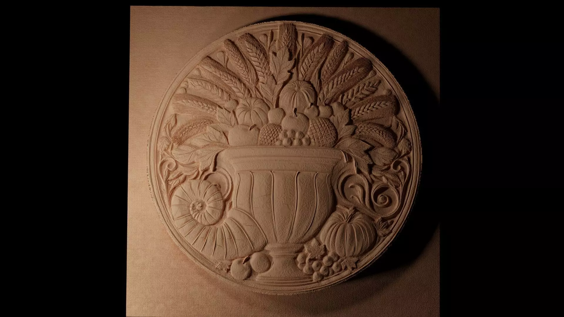 Cornucopia CNC 3d Print High Relief Sand Casting 3D print model_0