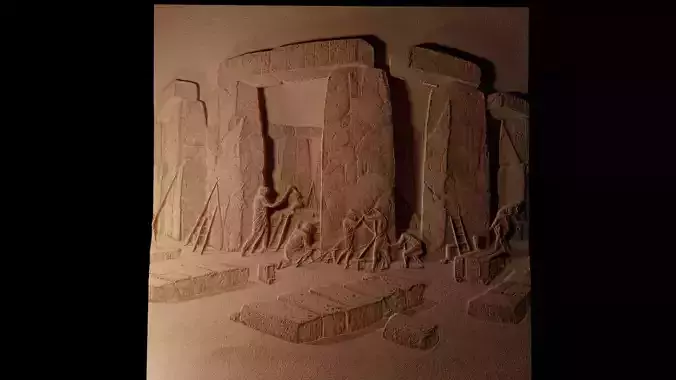 Construction Of Stonehenge CNC 3d Print High Relief Sand Casting