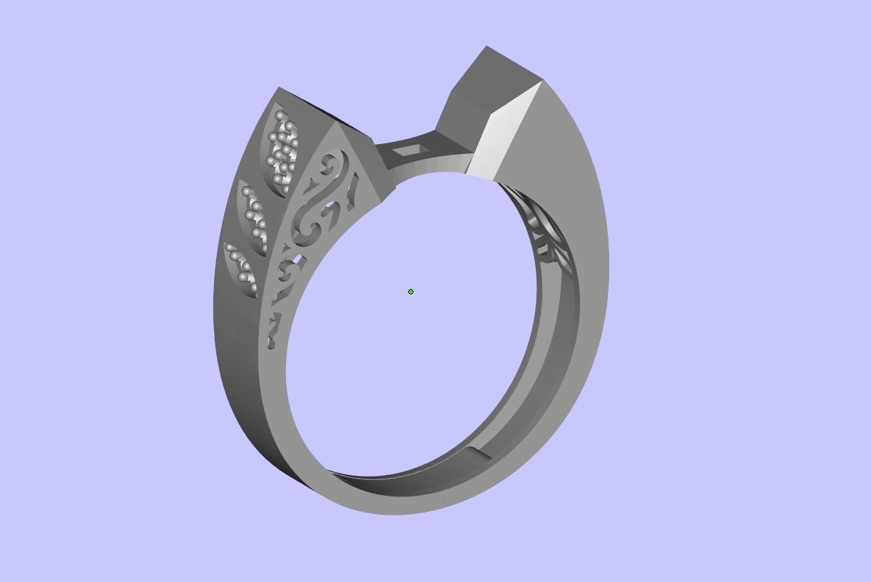 Womens Two piece solitaire ring 3D print model_1