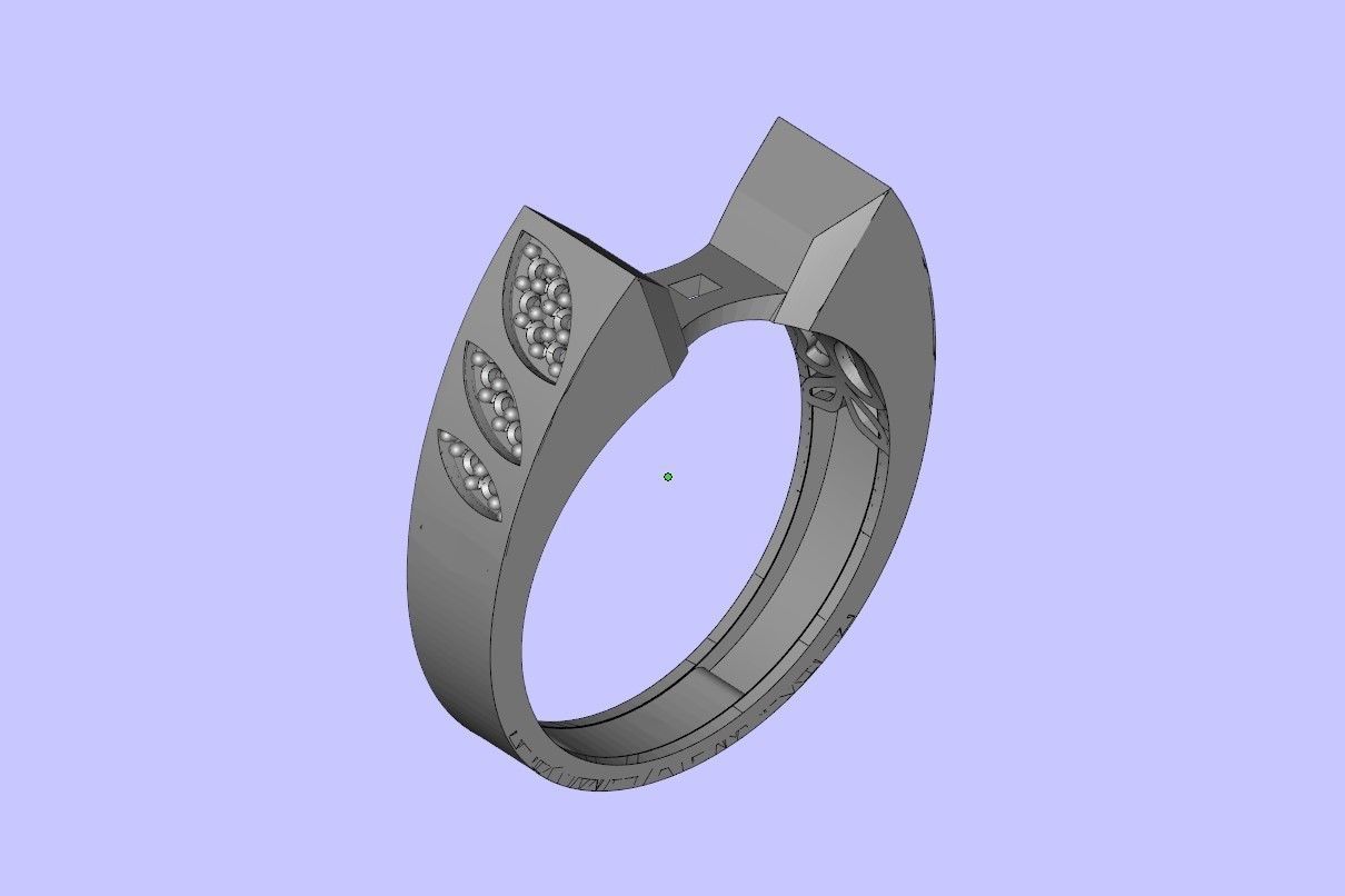 Womens Two piece solitaire ring 3D print model_2