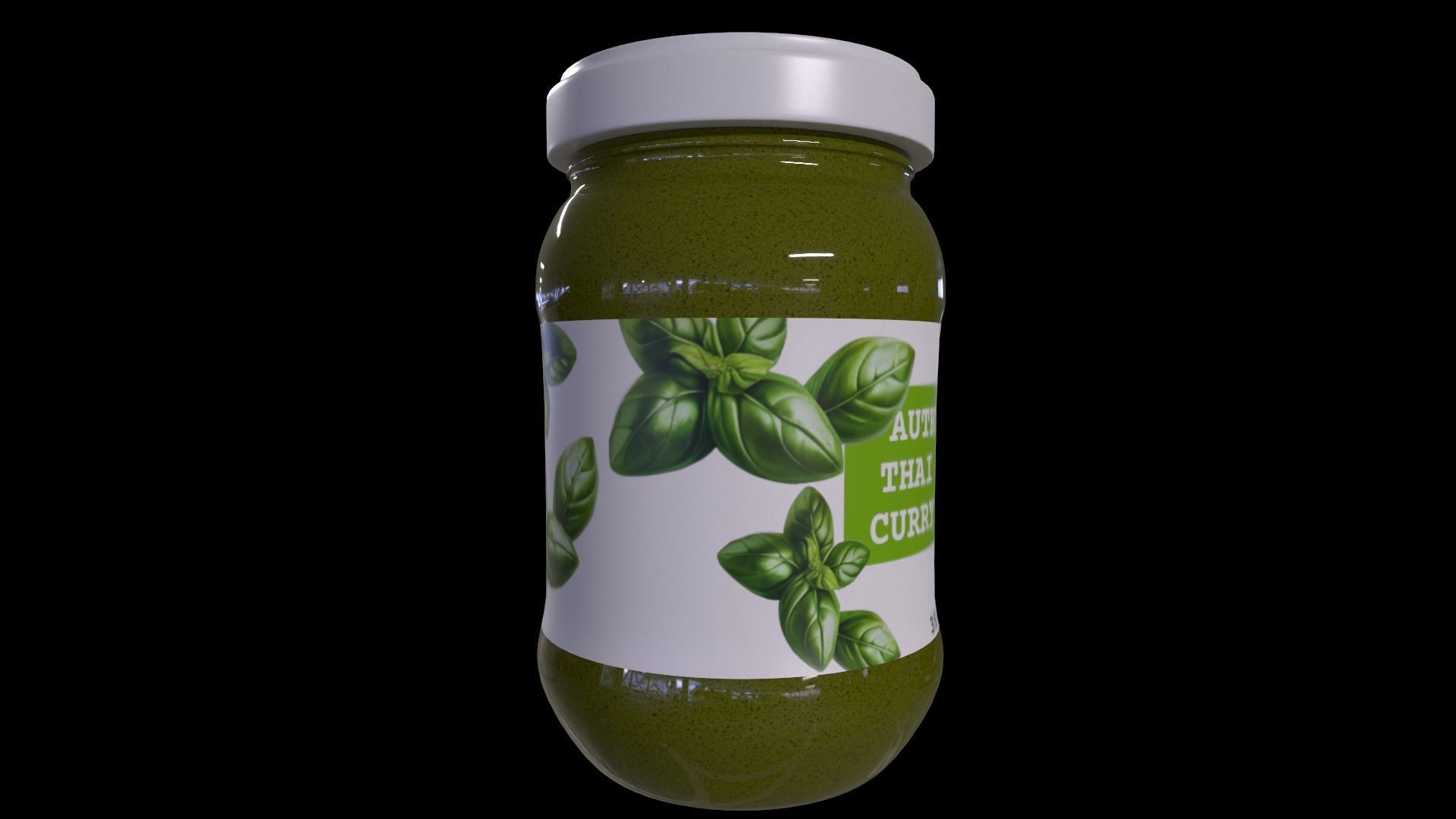 Green Curry Paste - GAME READY PBR Low-poly 3D model_1