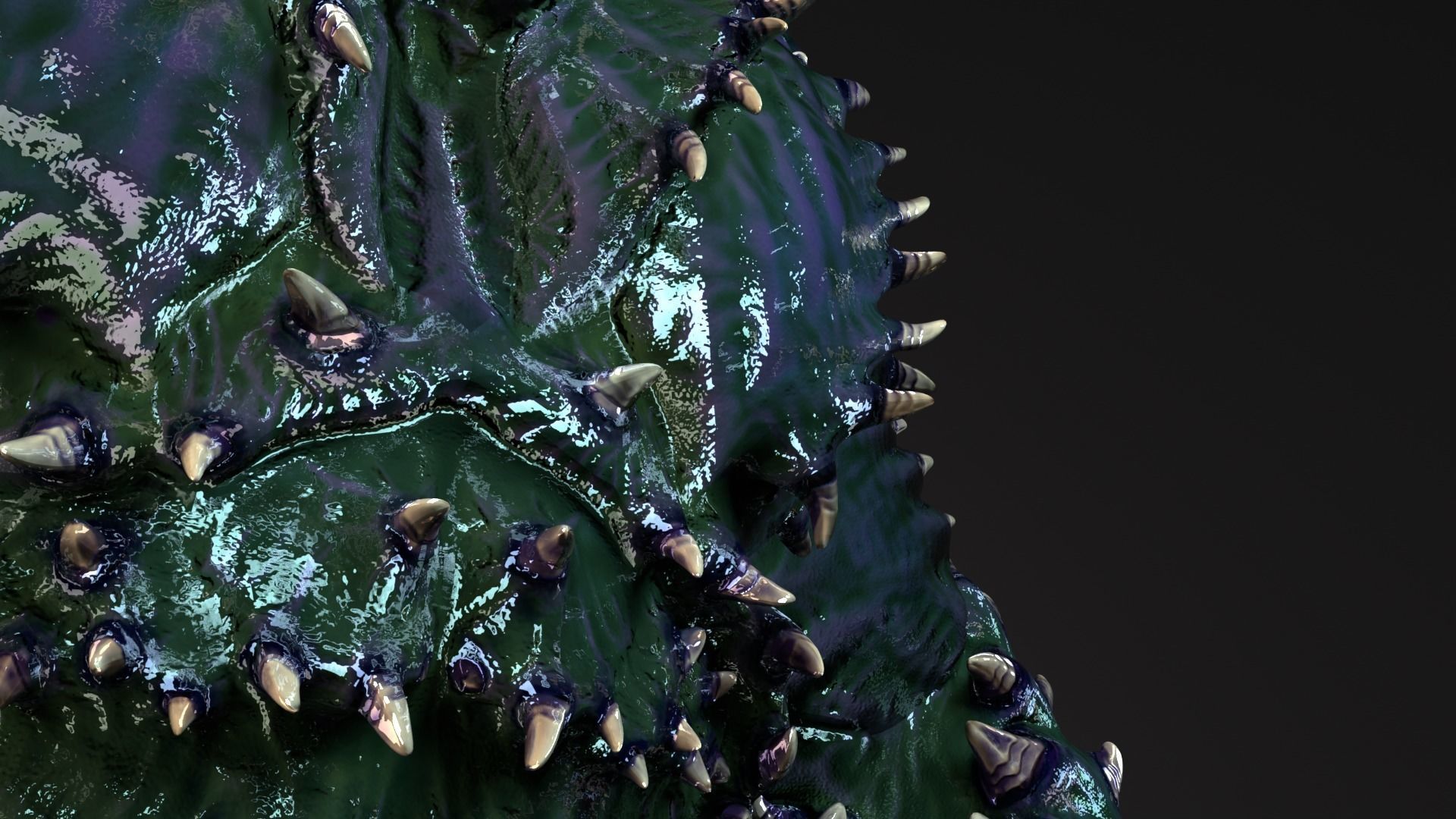 Green Monster Fully Textured and Rigged 3D model_2