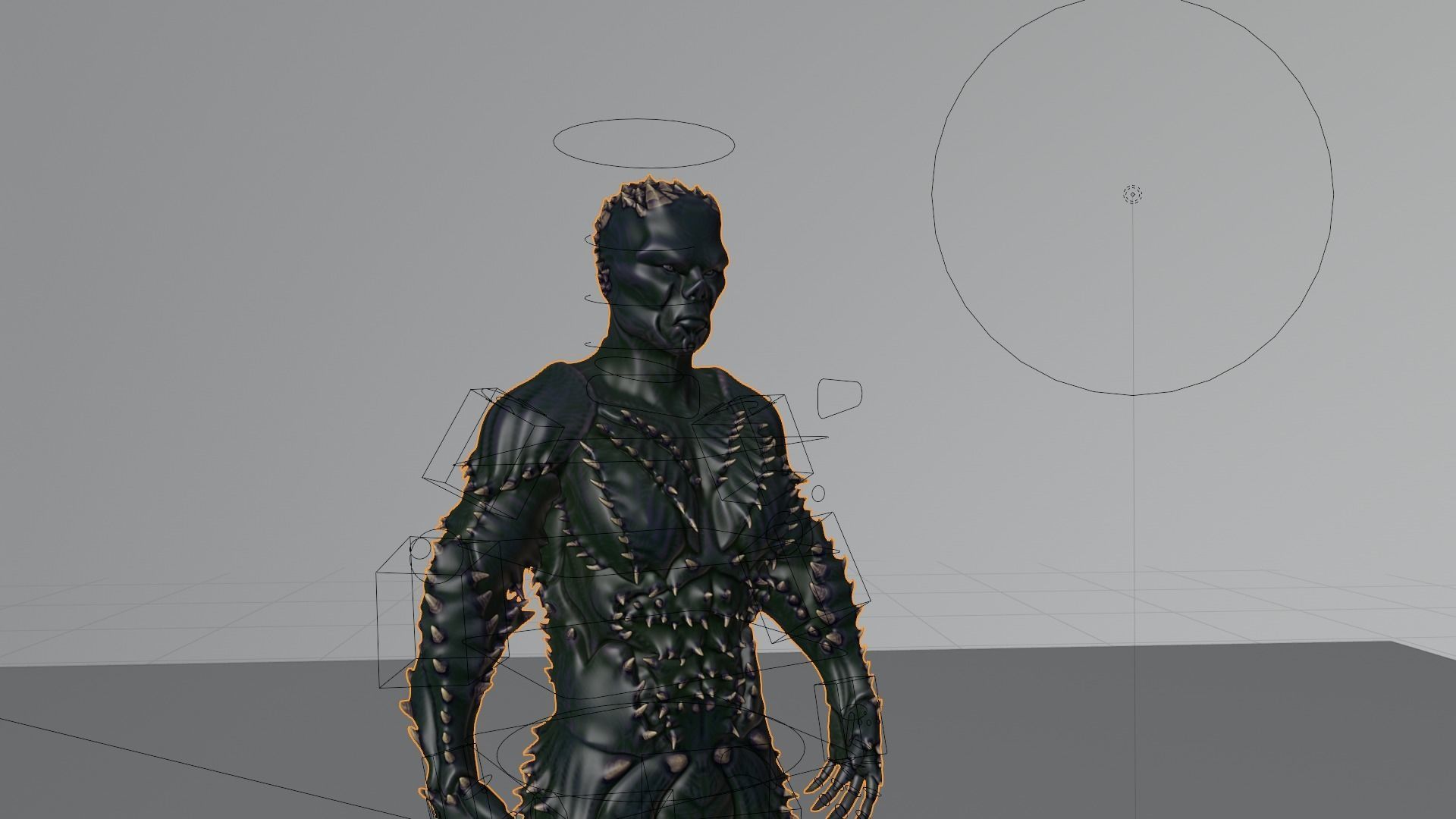 Green Monster Fully Textured and Rigged 3D model_9