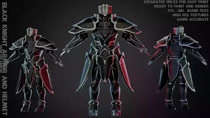 Fire Emblem Black Knight Helmet and Armor for Cosplay 3D Model Collection