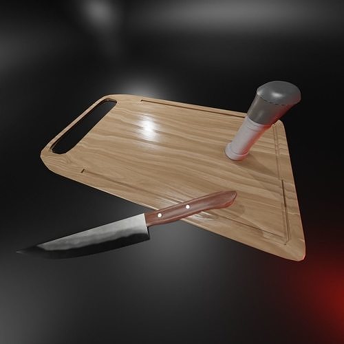 Barbecue Set Free low-poly 3D model
