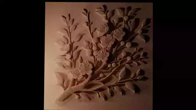 Cherry Tree Branch CNC 3d Print High Relief Sand Casting