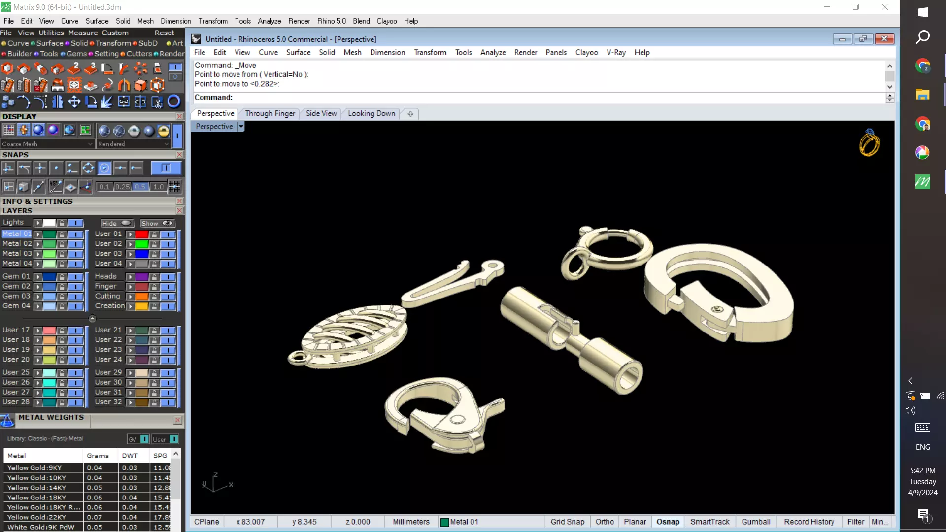 spring lock clasp set for jewelry 3D print model_0