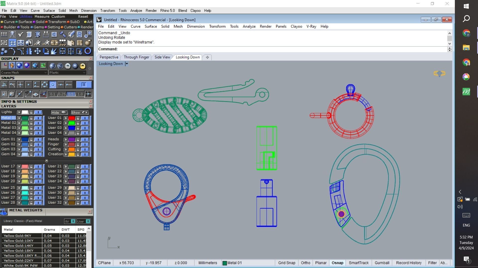 spring lock clasp set for jewelry 3D print model_1