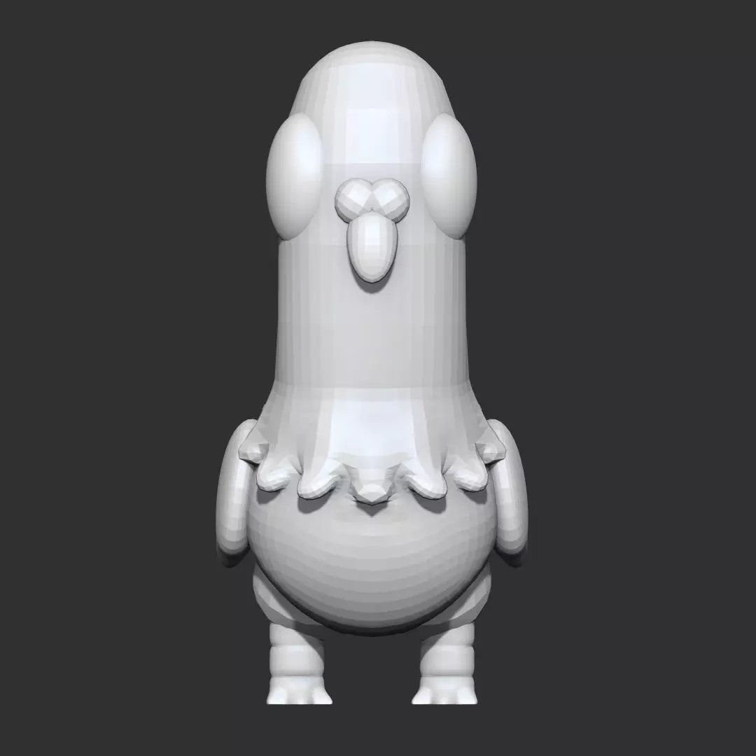 Dove Cartoon  Low-poly 3D model_0