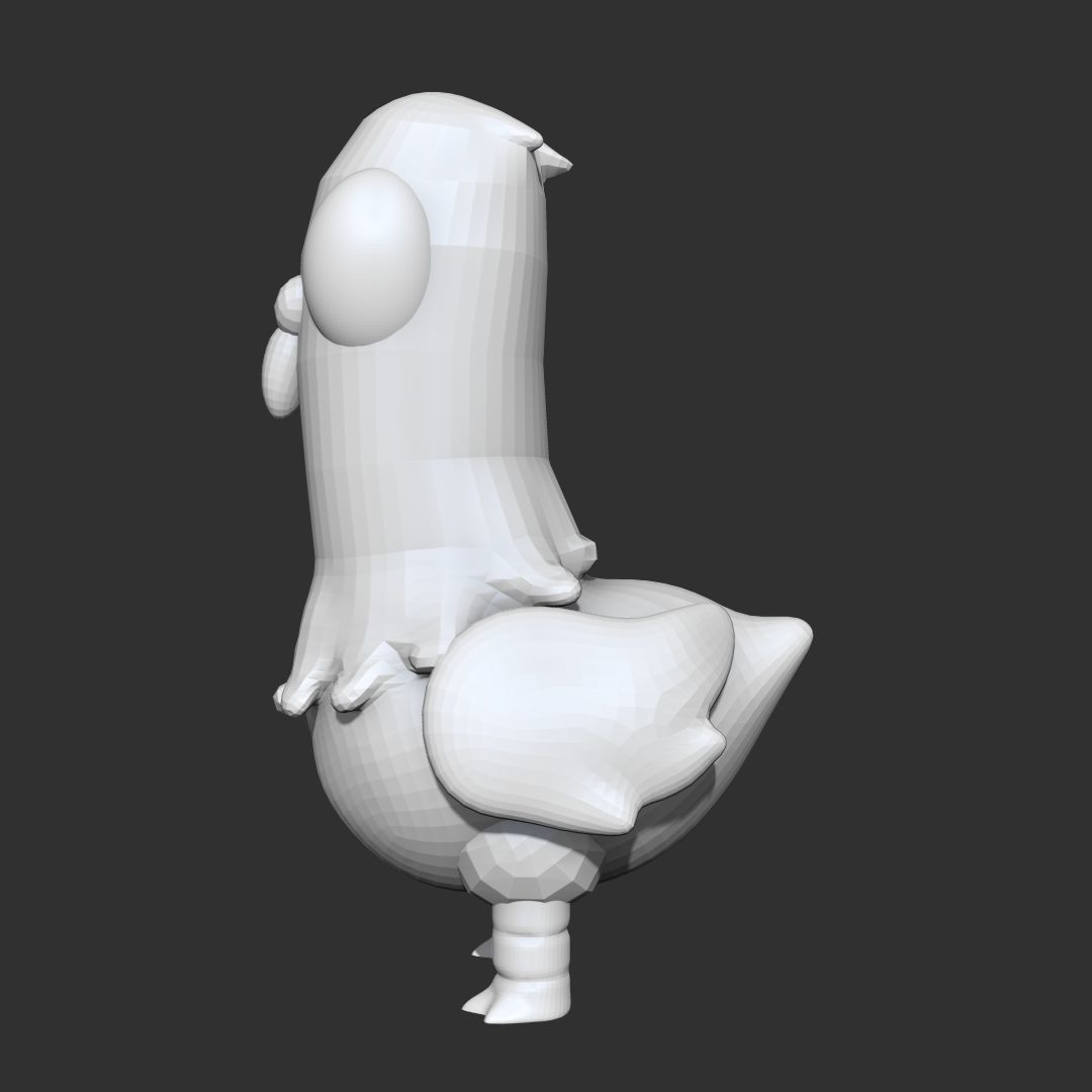 Dove Cartoon  Low-poly 3D model_2