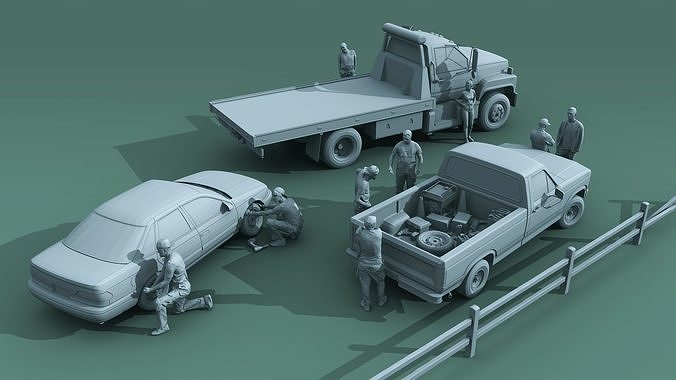 Roadside Assistance Low-poly 3D model