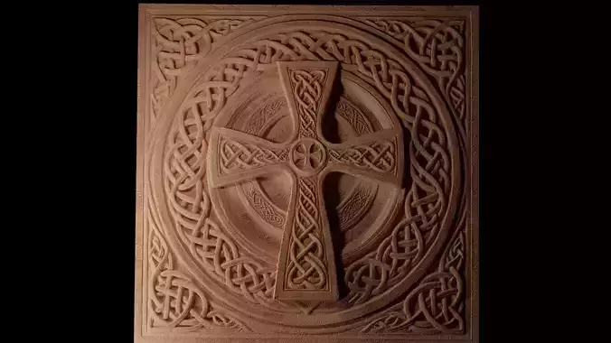Celtic Cross CNC 3d Print High Relief Sand Casting