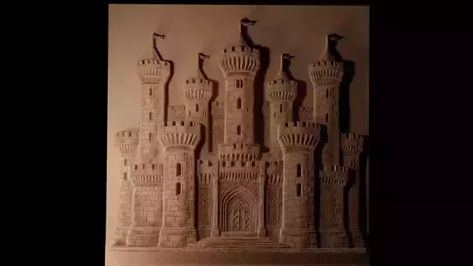 Castle Fortress CNC 3d Print High Relief Sand Casting 3D print model