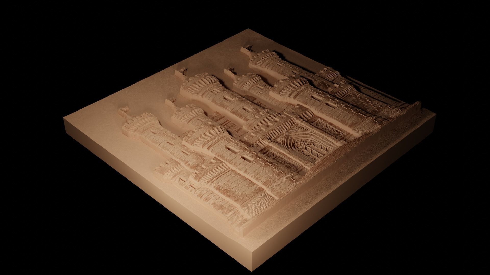 Castle Fortress CNC 3d Print High Relief Sand Casting 3D print model_2