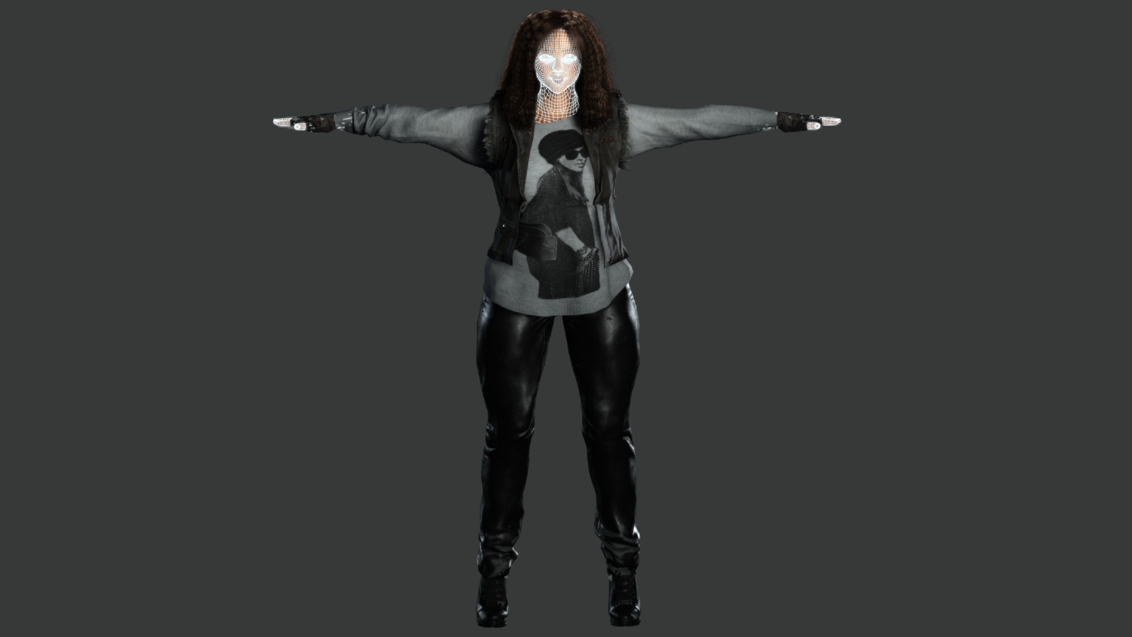 AAA 3D REALISTIC CHARACTER - AFRICAN GIRL STREET STYLE GTA Low-poly 3D model_16