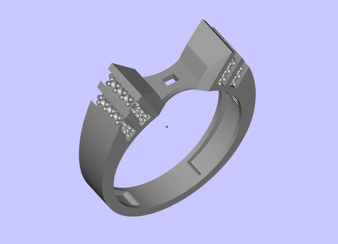 Womens Two piece solitaire ring 3D print model_1