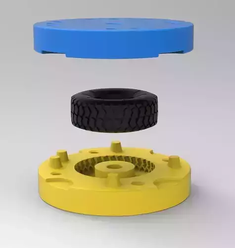 Mold for diecast military truck tire 2 Scale 1 to 25 3D print model
