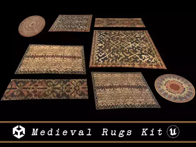 Medieval Rugs Kit 3D Model Collection
