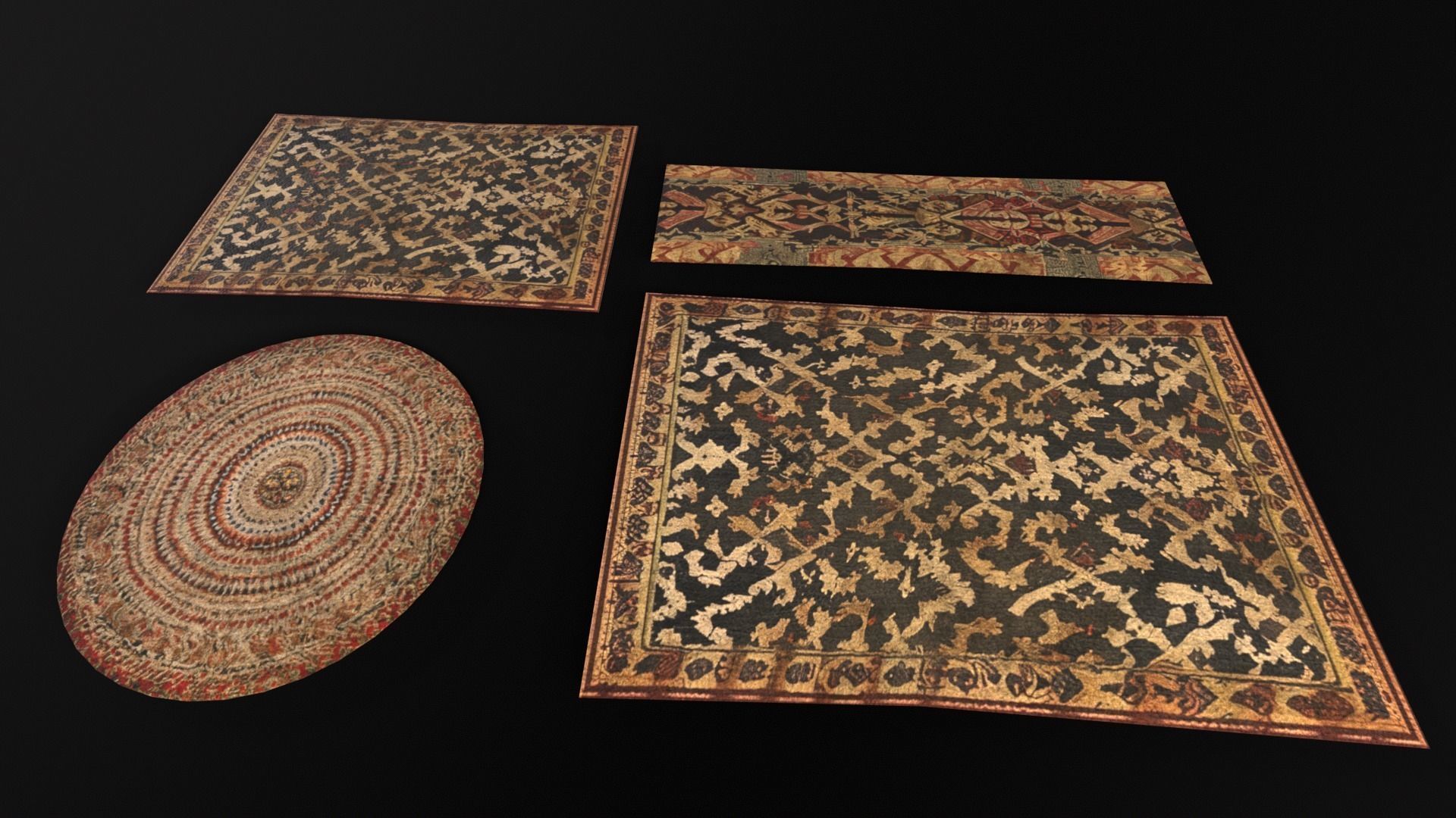 Medieval Rugs Kit 3D Model Collection_7
