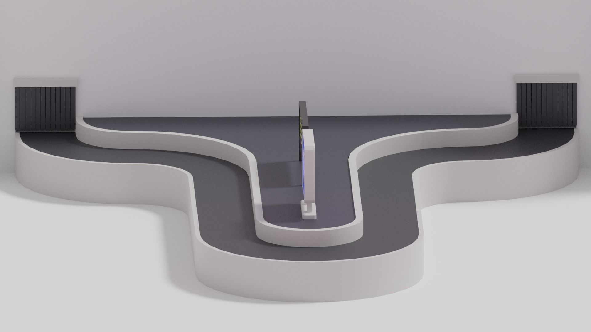 Airport Baggage Carousel Conveyor 3D model_7