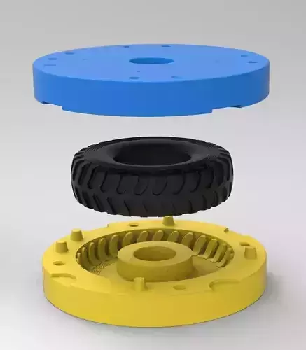 Mold for diecast military truck tire 3 Scale 1 to 10