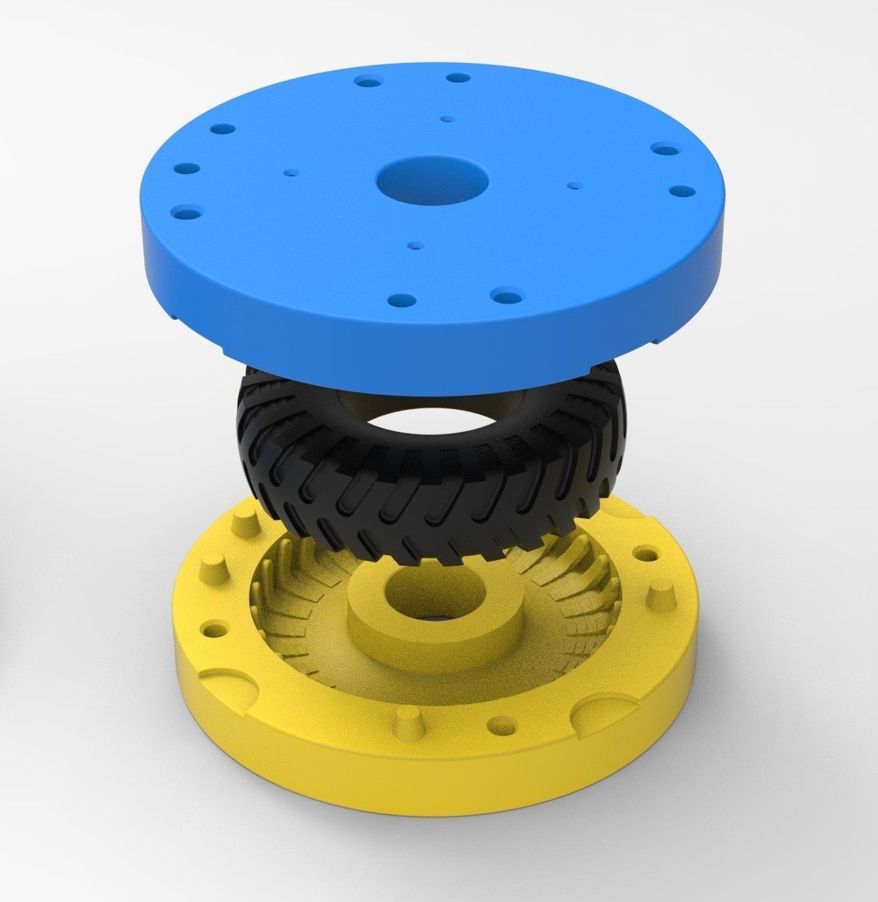 Mold for diecast military truck tire 4 Scale 1 to 10 3D print model_1