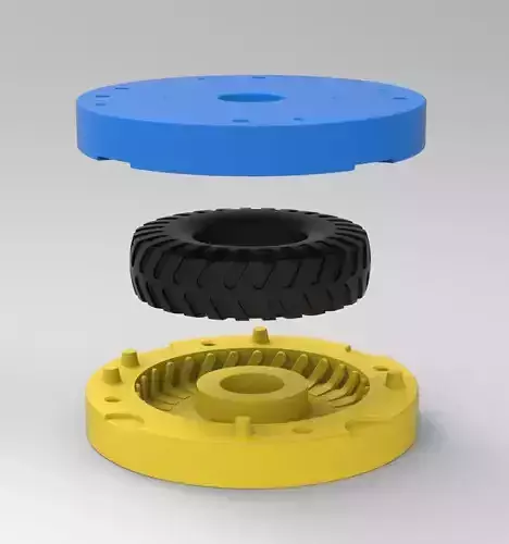 Mold for diecast military truck tire 4 Scale 1 to 10 3D print model