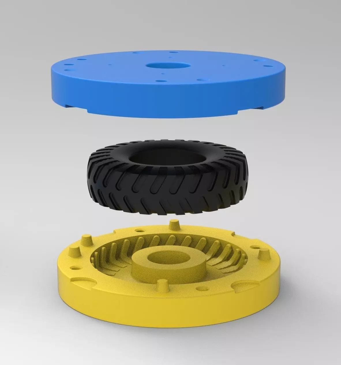 Mold for diecast military truck tire 4 Scale 1 to 10 3D print model_0