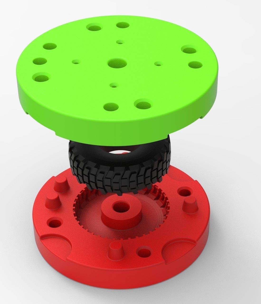 Mold for diecast military truck tire 5 Scale 1 to 25 3D print model_1